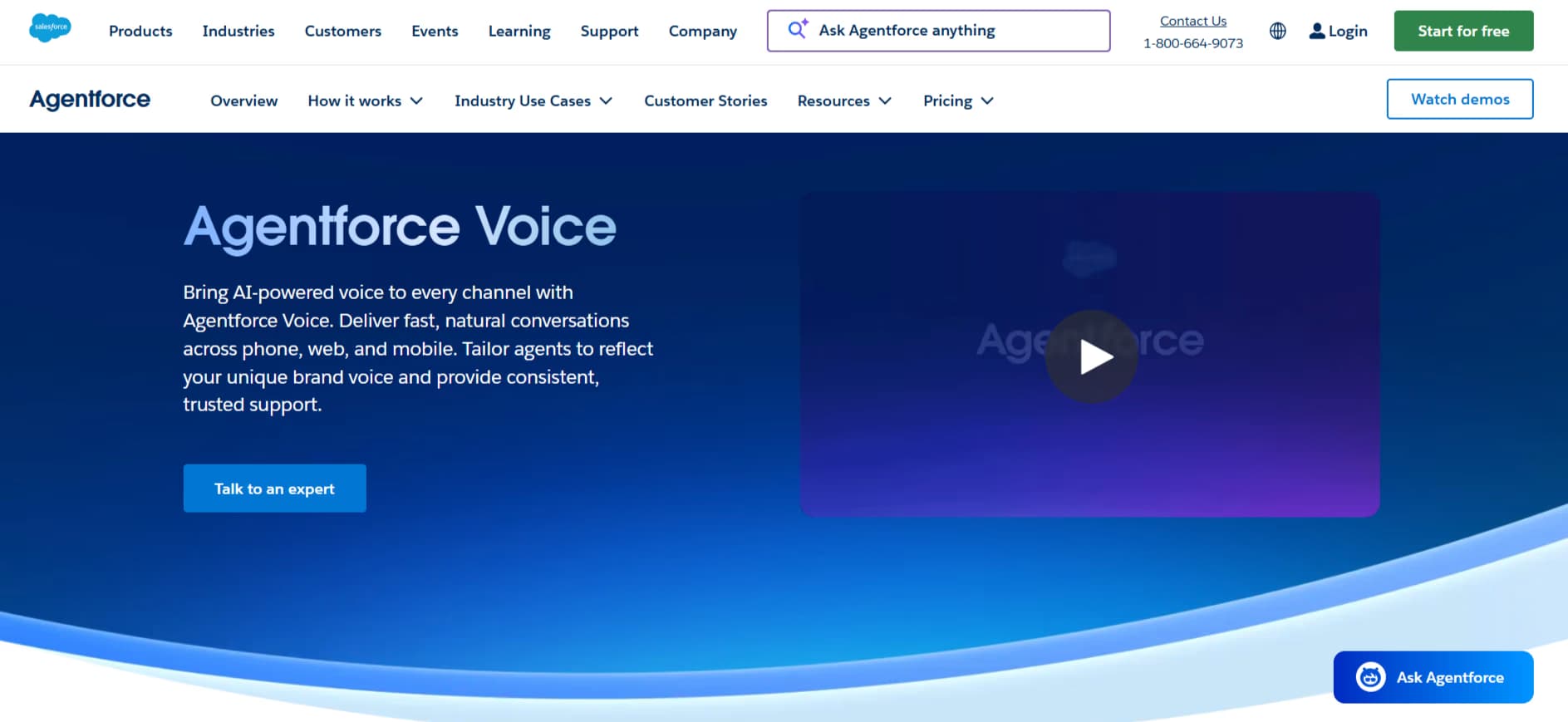Agentforce Voice Homepage