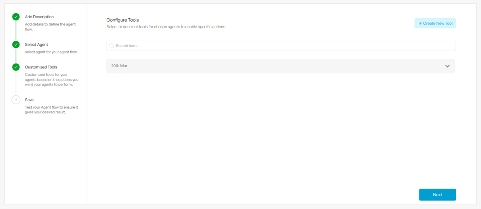 Add custom tools for your agents in the workflow