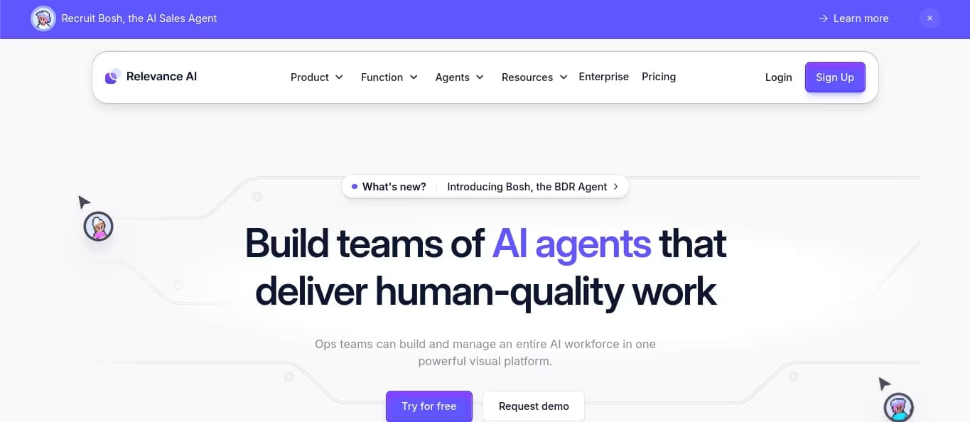 Relevance AI Homepage