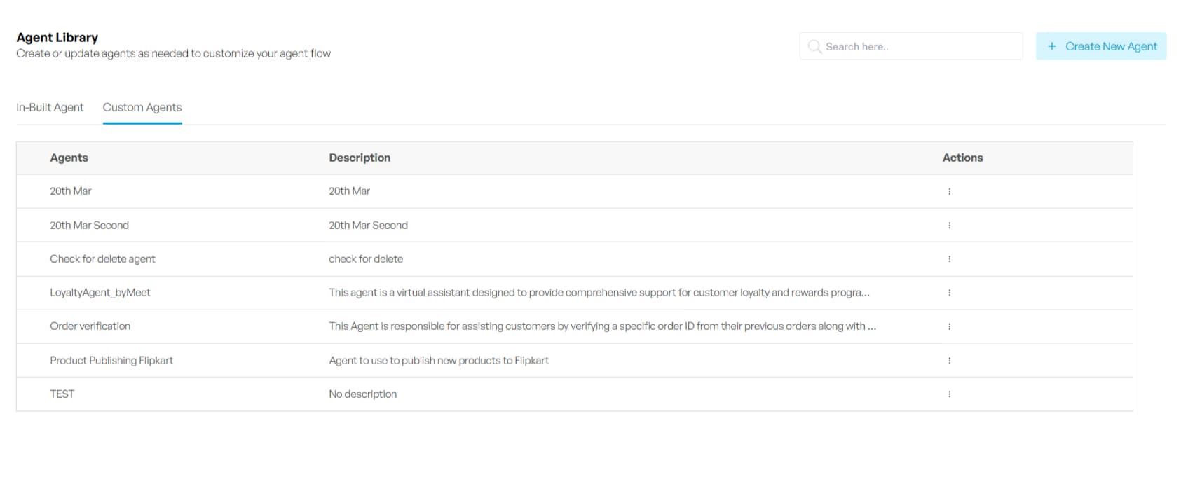 Select the Create New Agents button