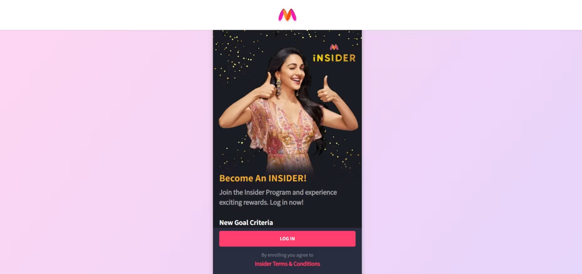 Myntra Insider Page